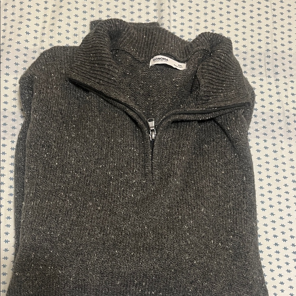 Sonoma Charcoal Knit Half-Zip Pullover